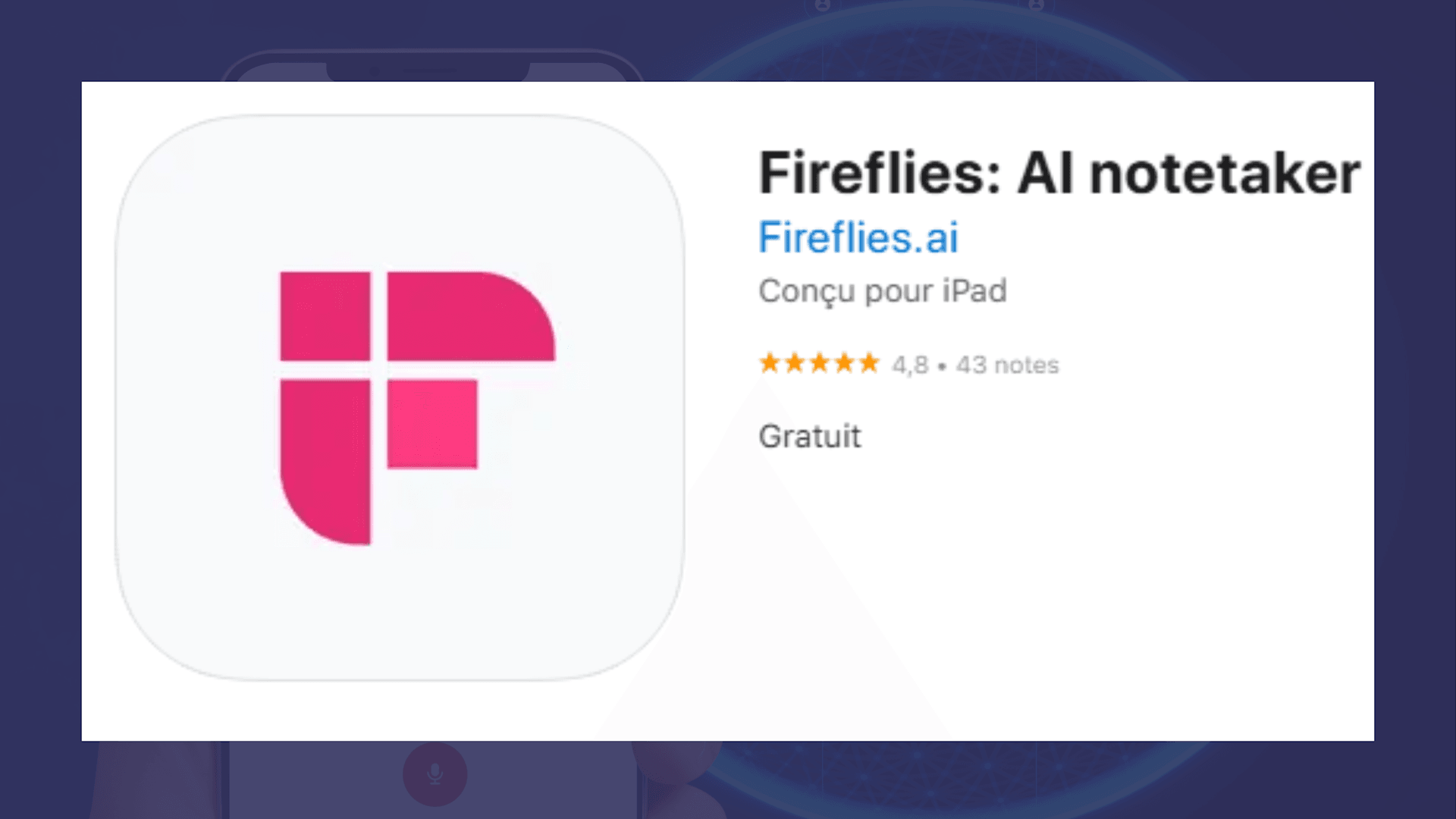 Fireflies application mobile prise de notes