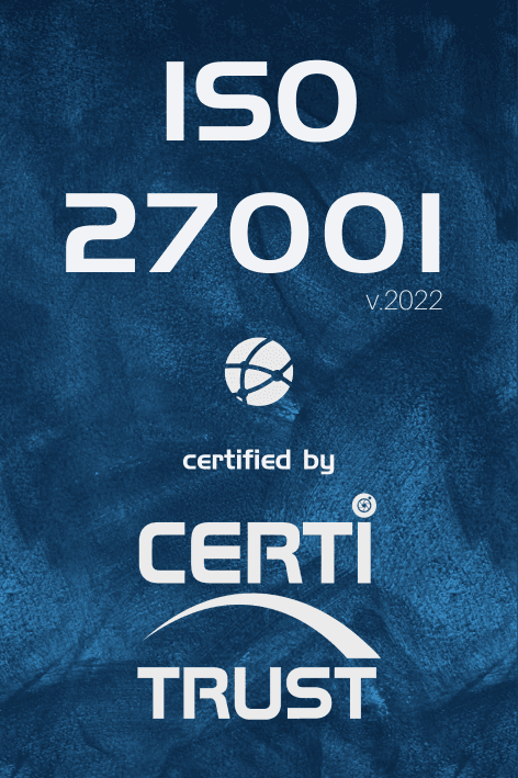 ## Certifié ISO 27001

- Norme internationale de sécurité des systèmes d’information
- Certifie la gestion de la sécurité des données
- Risques de cyberattaques au plus bas
- Une protection de qualité pour une meilleure confiance
