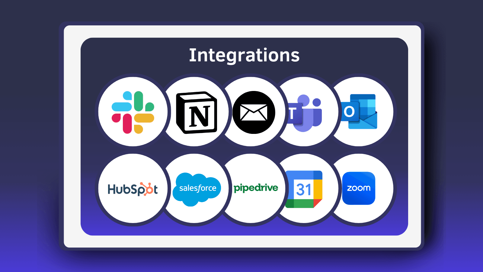 Integraties van een AI meeting note taker met Google Calendar, Outlook, Slack en Microsoft Teams