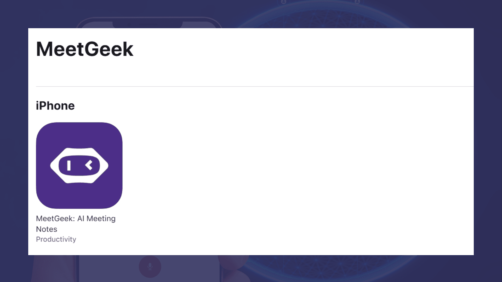 Meetgeek application mobile prise de notes