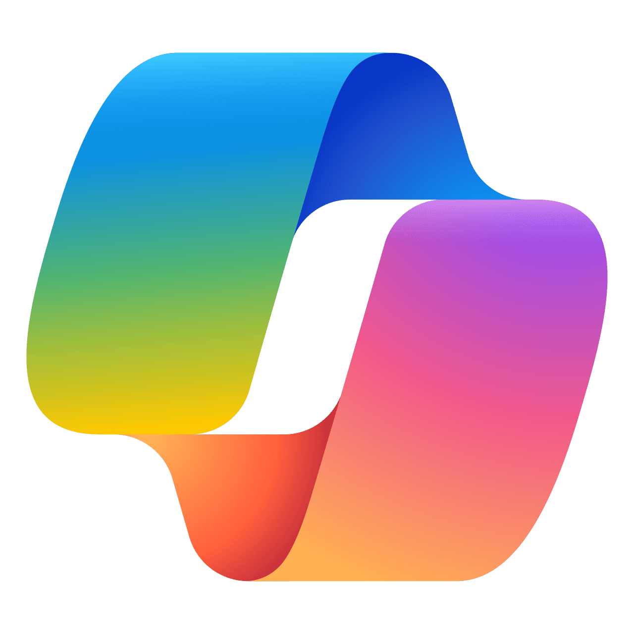 Colorful abstract looping ribbon with a vibrant rainbow gradient on a black background.