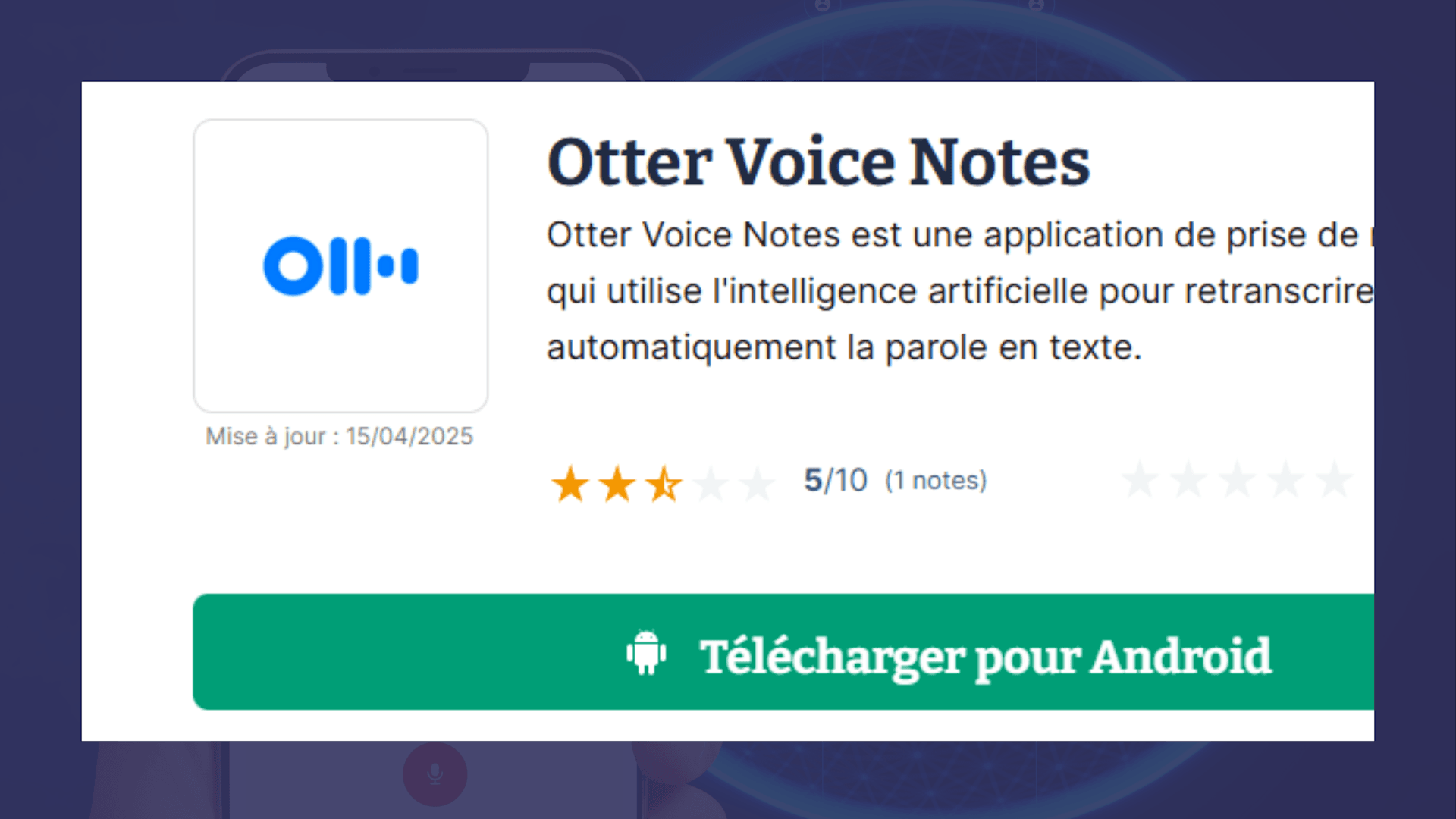 Otter application mobile prise de notes