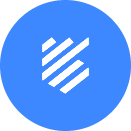 This modern logo displays a white abstract shield within a vibrant blue circle, symbolizing protection and reliability. Blue circular logo featuring a white stylized shield or letter B.