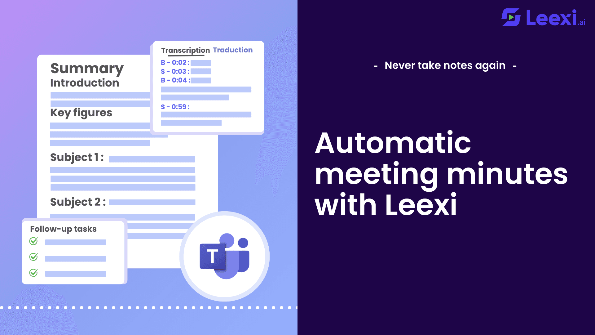 Automatic meeting minutes generated by Leexi