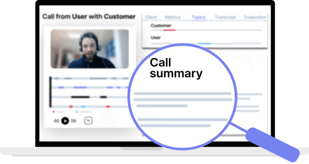 ## Vergroot je productiviteit
- Vereenvoudig je [werk](https://www.leexi.ai/nl/ai-vergadering/ai-vergadering-jobs/) door taken zoals notuleren te automatiseren en ontvang automatische samenvattingen van je gesprekken en videomeetings.
- Focus op de inhoud van je gesprekken en verhoog de productiviteit van je vergaderingen met deze praktische oplossing.
