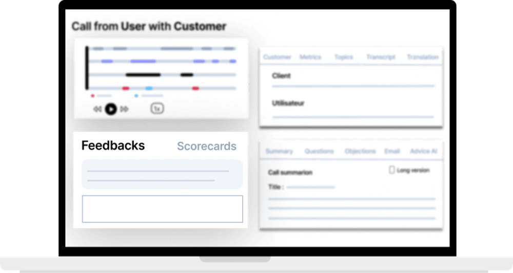 ## Werk gemakkelijker samen
- Met Leexi kun je eenvoudiger samenwerken door feedback te geven op de gesprekken van je collega's.
- Zo kun je je prestaties verbeteren door verbeterpunten te identificeren.