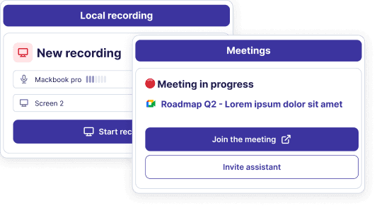 Enregistrement local et réunions planifiées dans la Leexi Desktop App