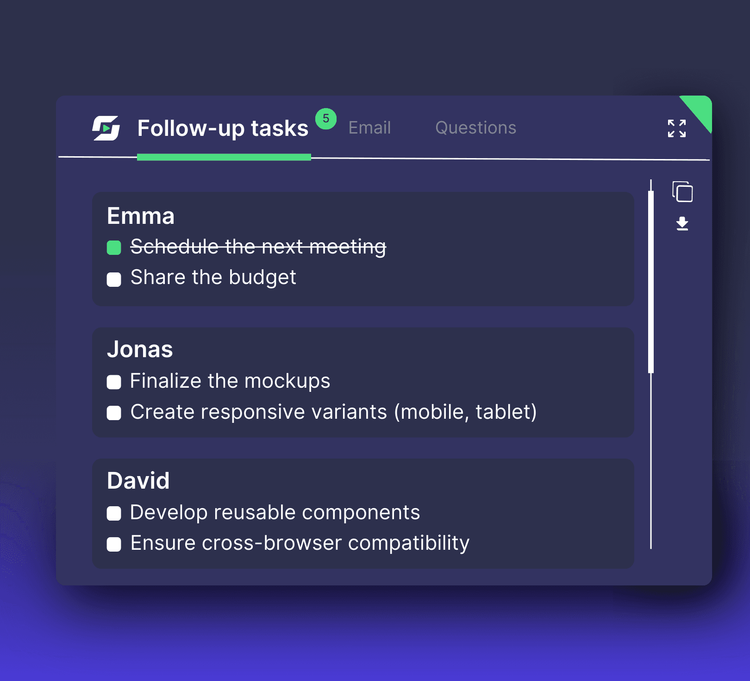Never miss next steps again
