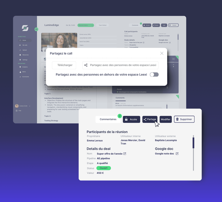 Partage externe des résumés