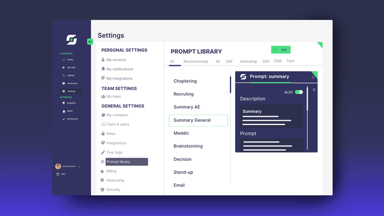 Bibliotheek van prompts en aangepaste prompts