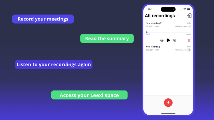 Neem je vergaderingen op met de mobiele app