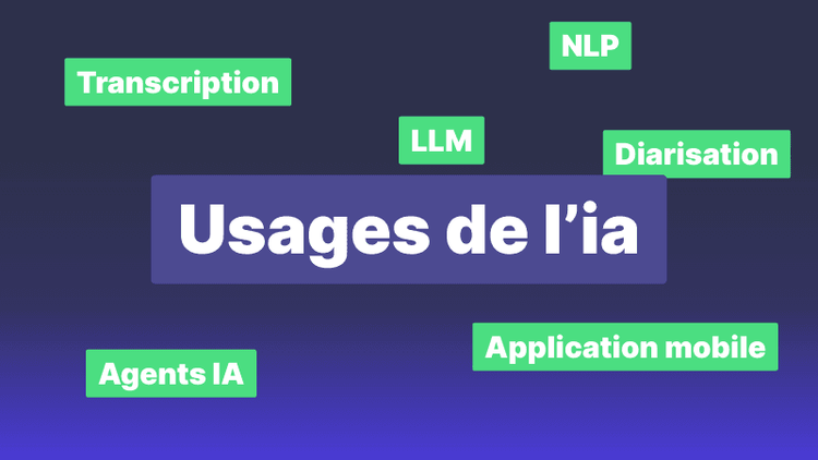 ## What are the main uses of AI technology in the professional world?
- **AI Agents**
- Understand complex queries.
- Provide personalized responses.
- Perform actions in real time.
- Example: Leexi's AI agents assist before, during, and after meetings.
- **Transcription and diarization**
- Automatic conversion of speech to text.
- Identification of different speakers.
- Ensure complete traceability of exchanges.
- **Natural Language Processing (NLP) and LLM models**
- Understand the context and nuances of conversations.
- Extract key information.
- Produce clear, actionable summaries.
- **Mobile applications**
- Enable access to notes and recordings on the go.
- Leexi offers a dedicated mobile app to support users everywhere.